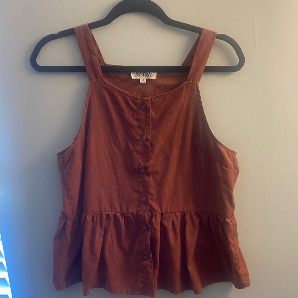 Listicle Red Boxy Peplum Tank Top